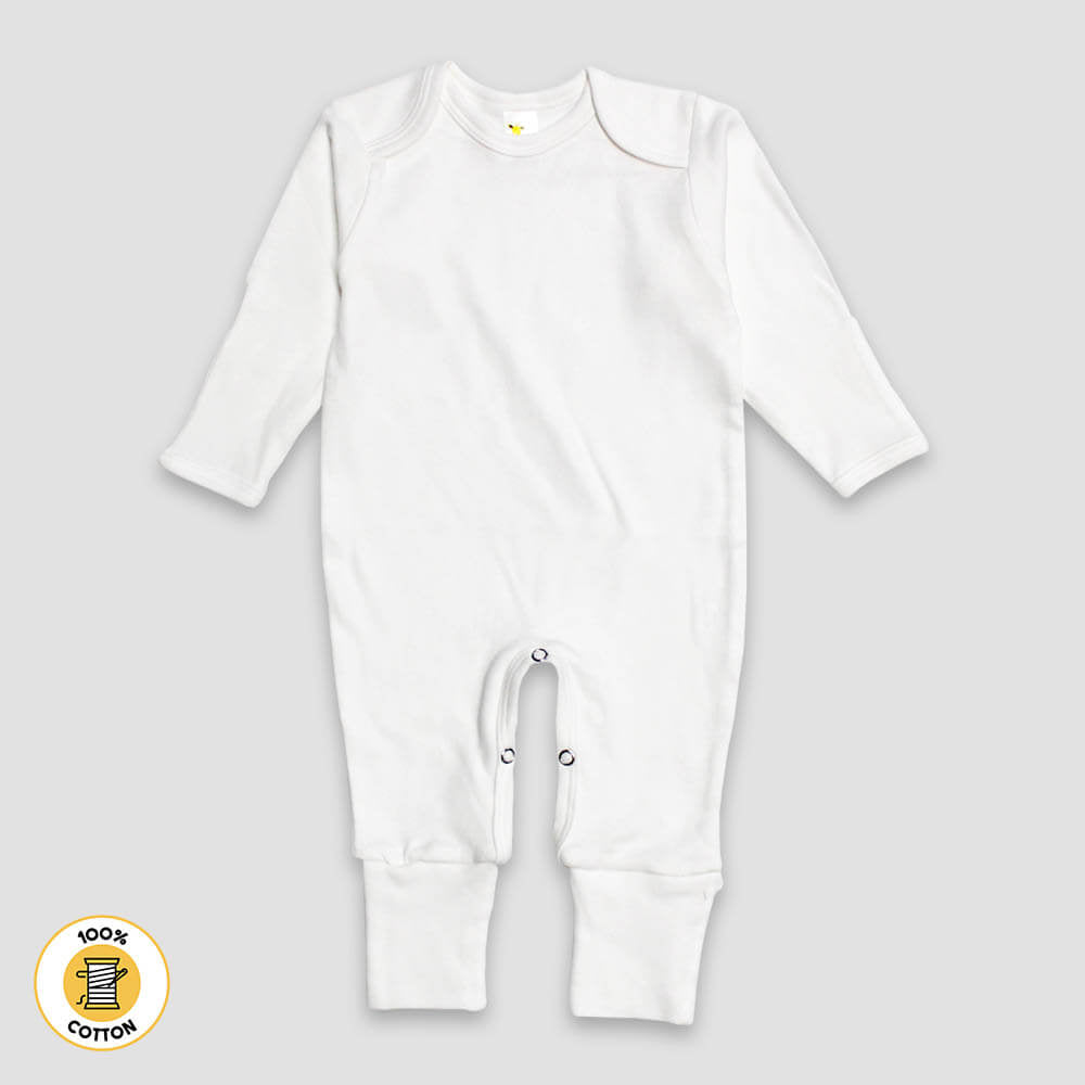 Newborn - White Romper & Hat Set