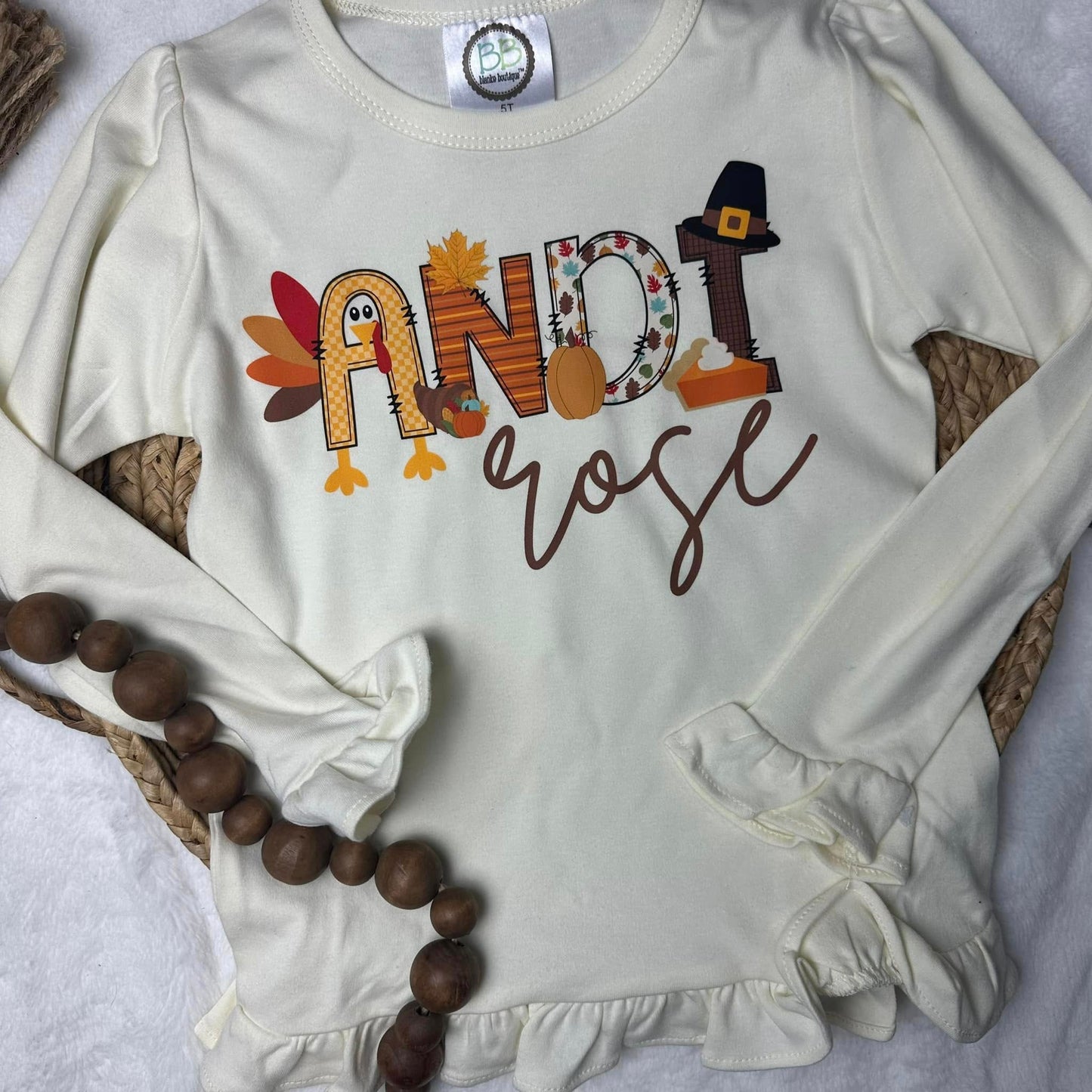 Thanksgiving Ruffle Name T's