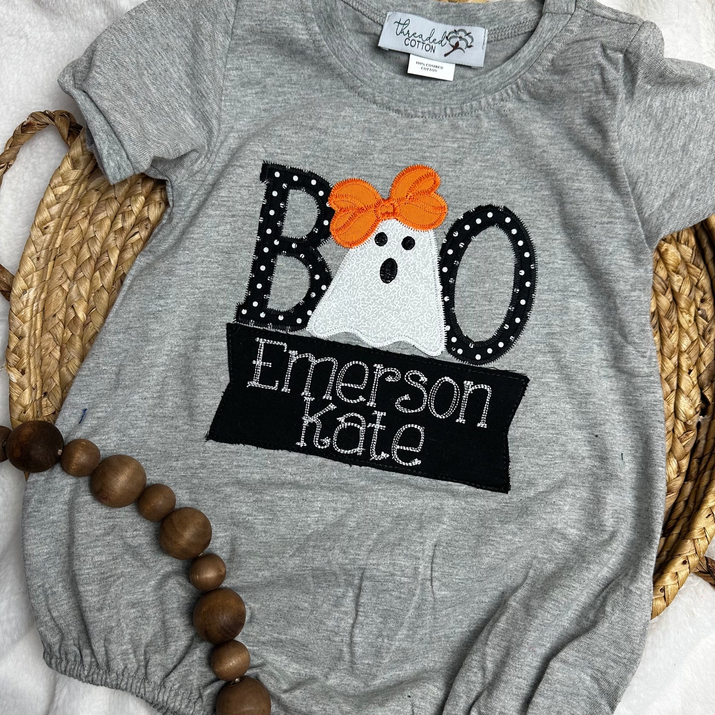 Grey BOO Applique