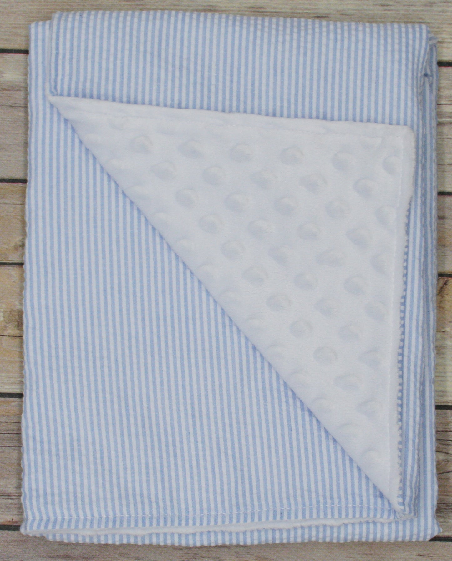 Blue Seersucker Blanket