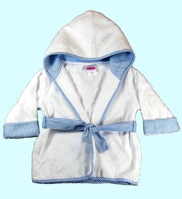 Blue Seersucker Bath Robe