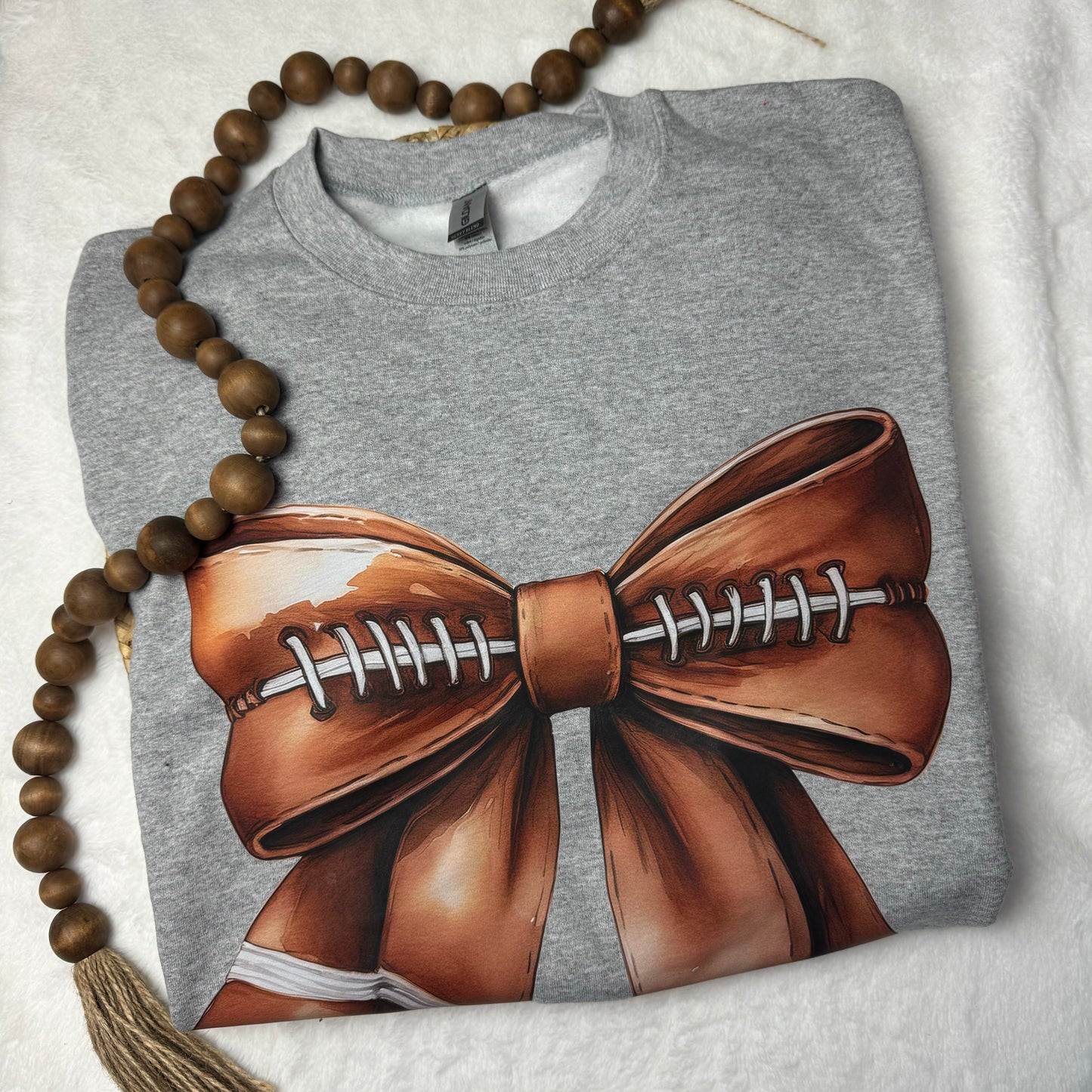 Adult XL Football Bow Sweatshirt