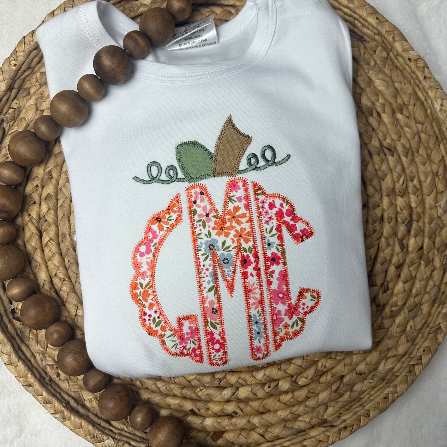 Pumpkin Monogram Shirt - Floral