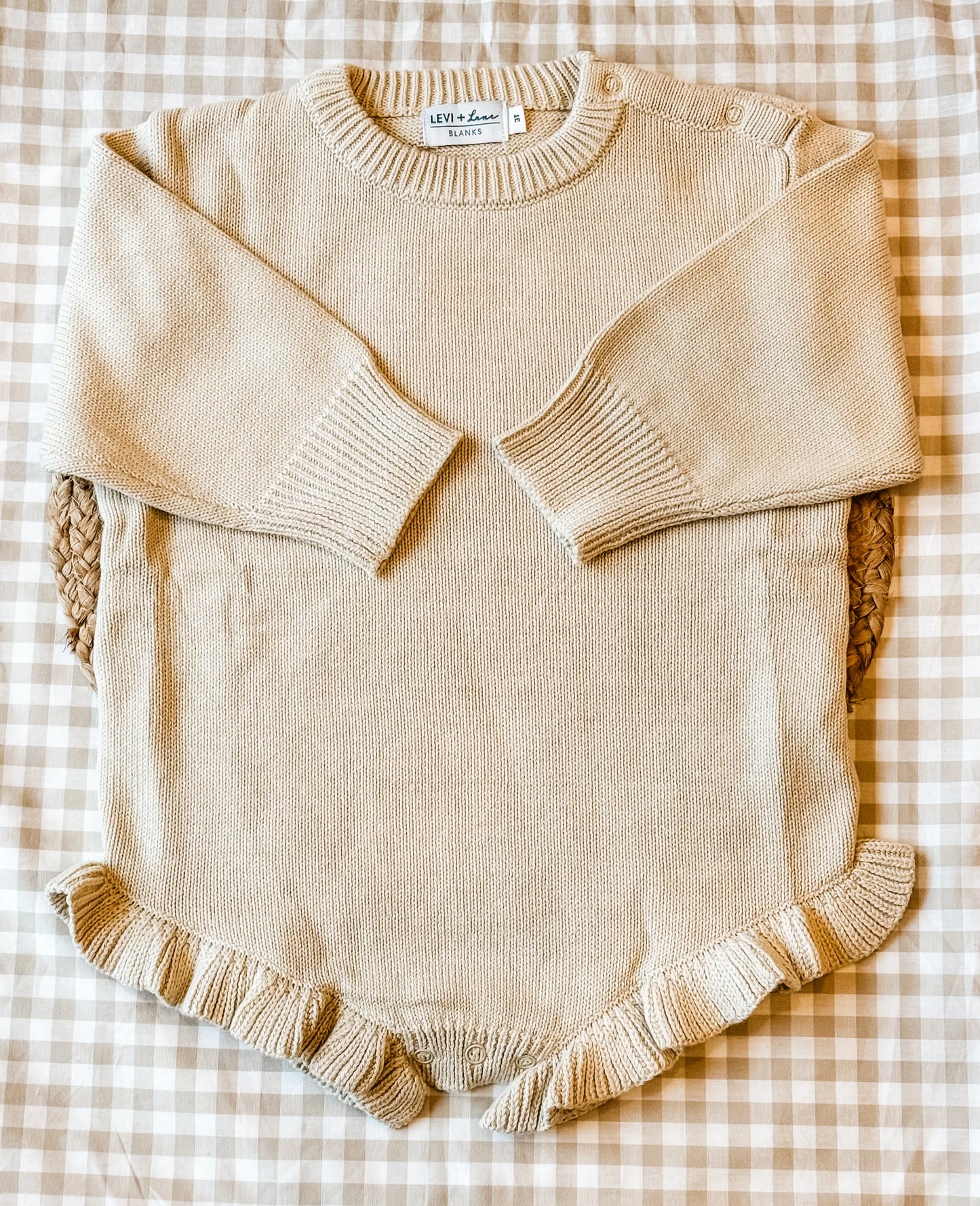 Ruffled Sweater Romper