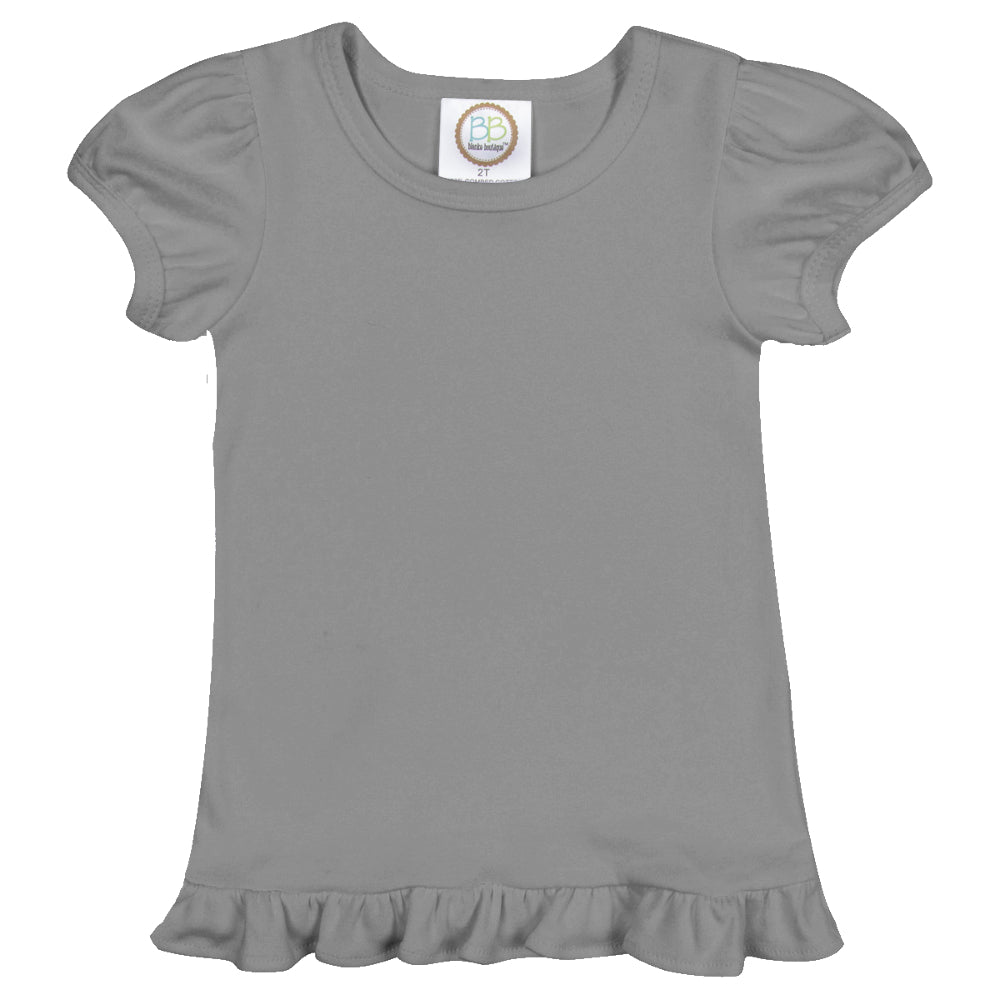 Grey BOO Ruffle Applique Shirt