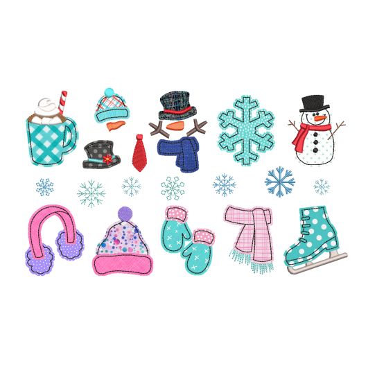 Winter Applique Font Embelishments