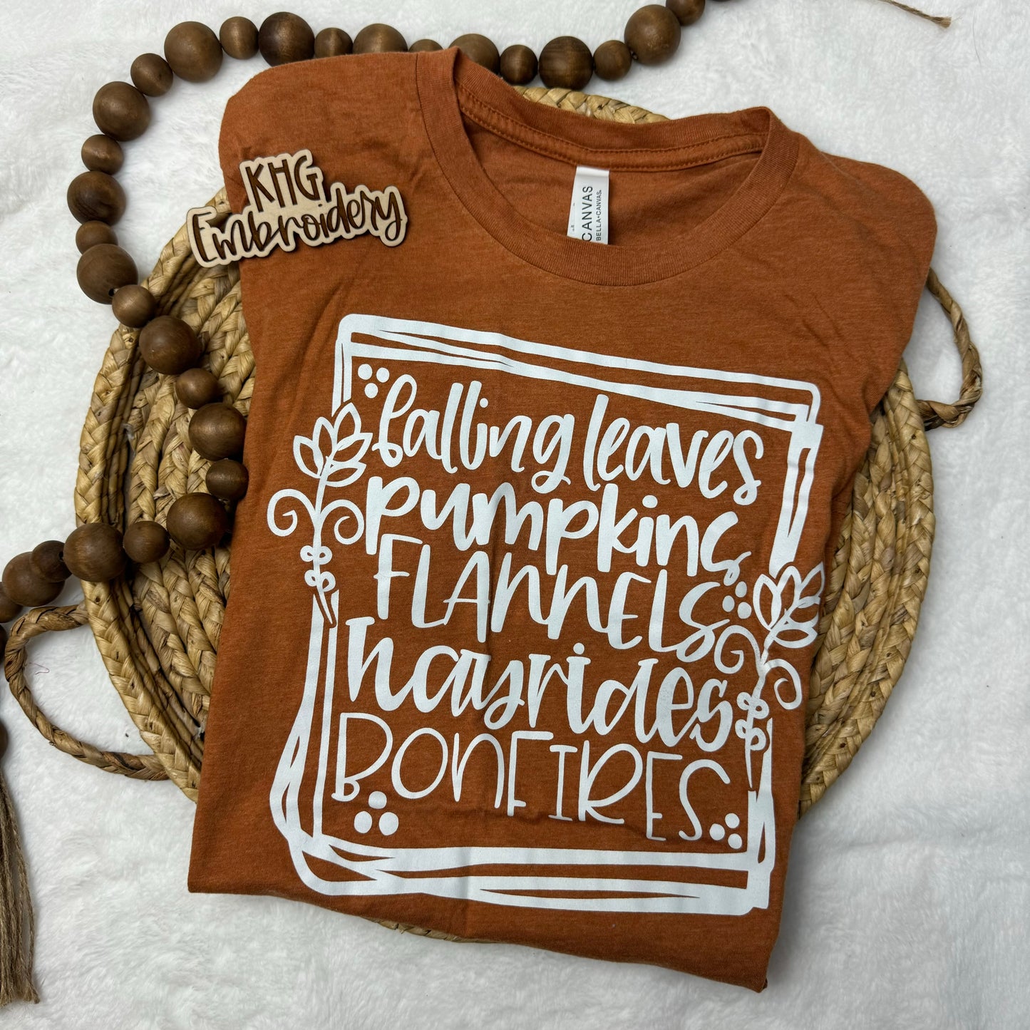 Medium “Bonfires” Fall Short Sleeve Shirt