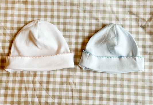 Cotton Hat with Picot Trim