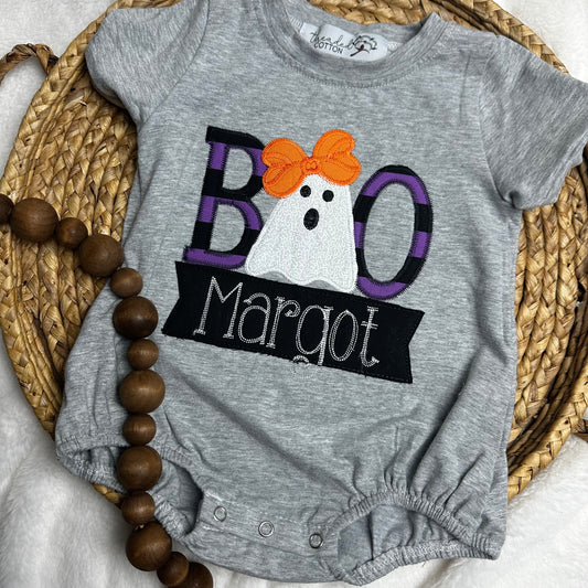Grey BOO Applique