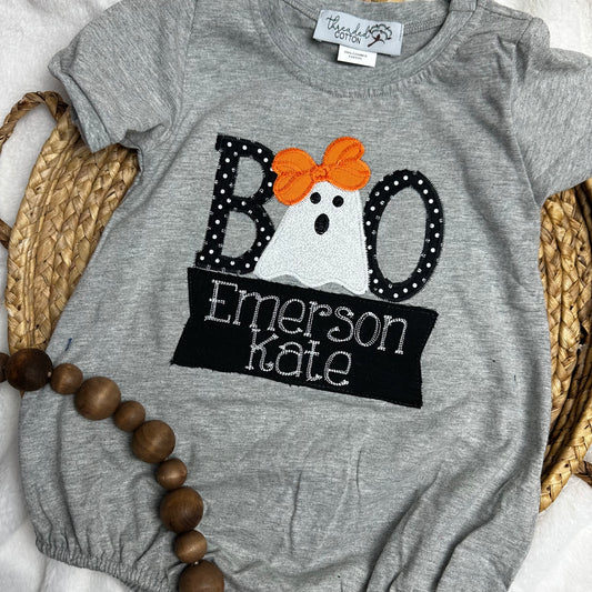 Grey BOO Applique