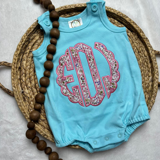 Pink Floral Initial Bubble