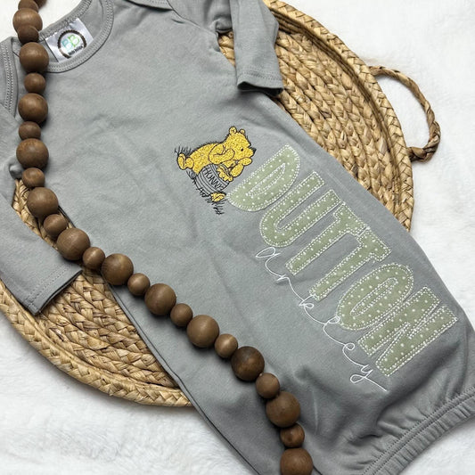Grey + Green Winnie the Pooh Gown