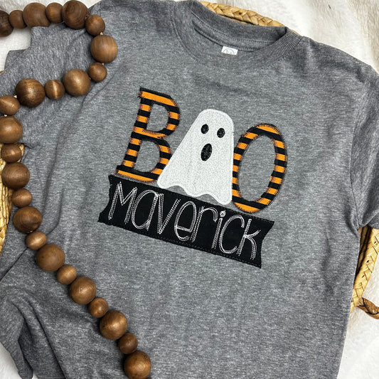 Grey BOO Applique