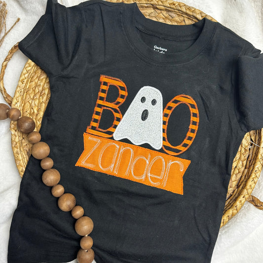 Black BOO Applique Shirt
