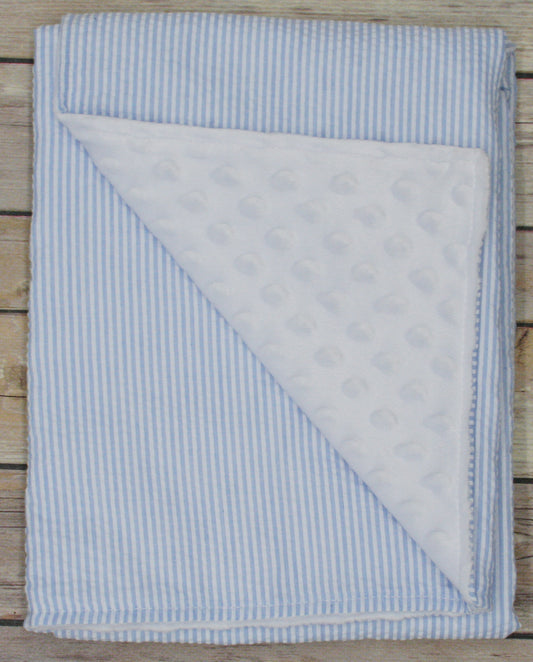 Blue Seersucker Blanket