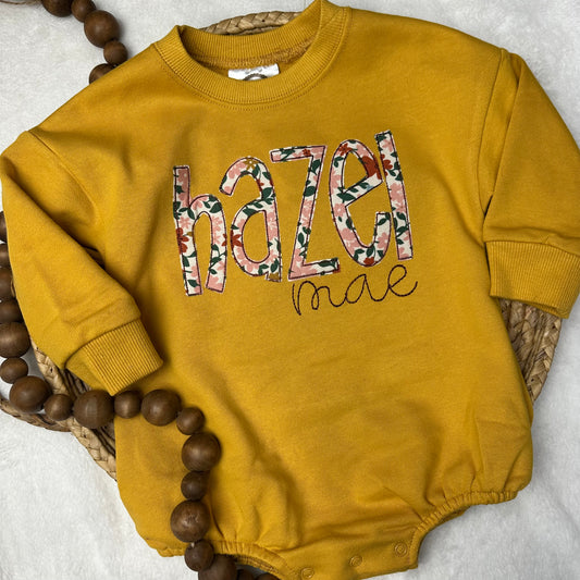Fall Floral Appliqué Name