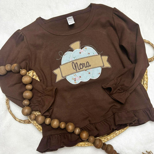 Brown Pumpkin Appliqué