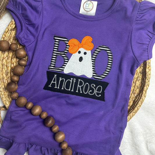 Purple BOO Applique Shirt
