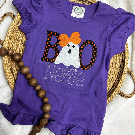 Purple BOO Applique Shirt