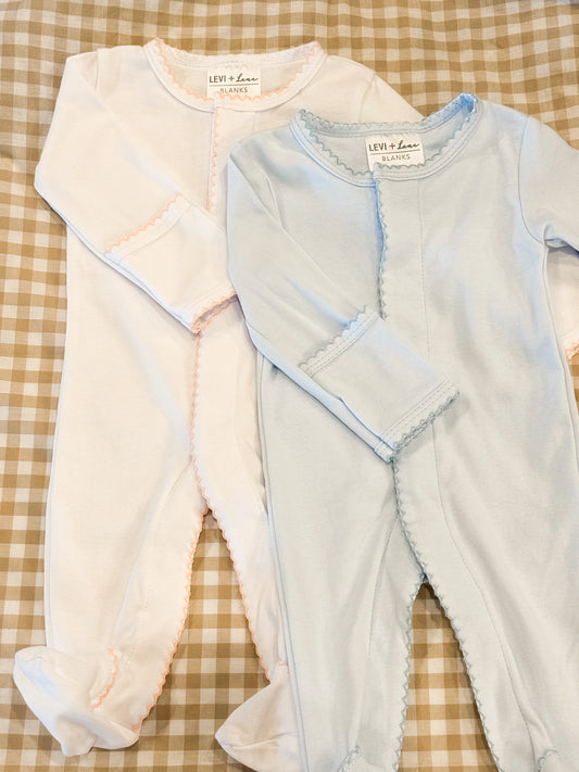 Cotton Footie with Picot Trim