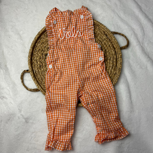 12/18m Orange Gingham Vols Romper