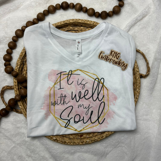 Medium “It Is Well” V-Neck