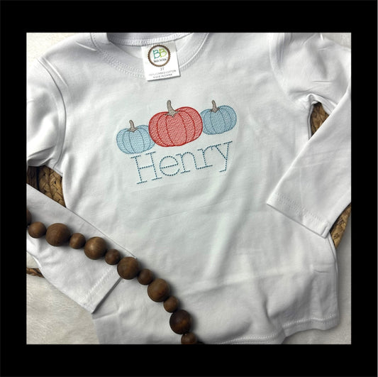 Stitched Pumpkin Trio