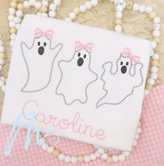 French Dot Ghosts with Bows