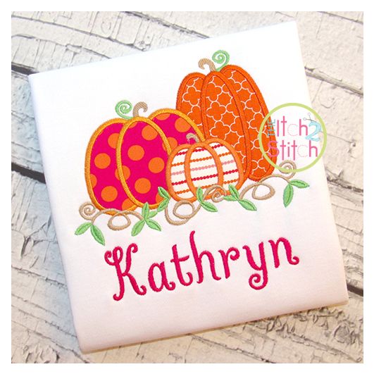 Pumpkin Trio Applique