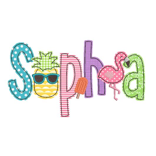 Tropical Applique Font Embelishments